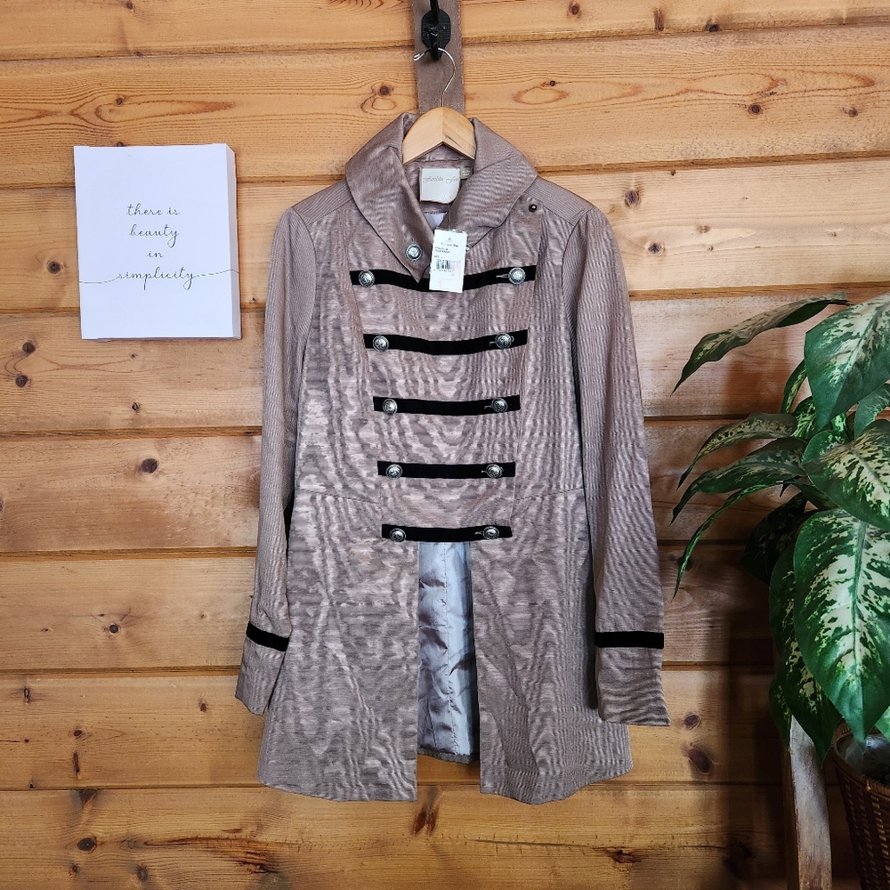 Fumblin' Foe NWT 17606 Brown Military Ringmaster Jacket‎ Victorian Gothic Size L